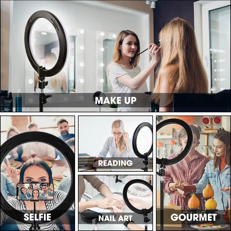 Selfie Ring Lamp Led Ring Light Selfie with 50Cm Tripod Ring for Selfie Phone Video Photography Lighting for Tiktok Phone Holder